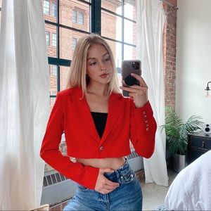 REVOLVE cropped & padded blazer